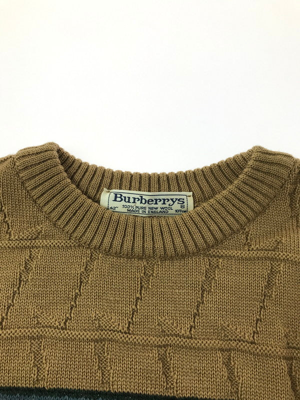 【中古品】【メンズ】 BURBERRYS バーバリーズ GOLF DESIGN KNIT ゴルフ デザイン ニット 146-260531-na-16-tagh サイズ：42 カラー：ブラウン系 万代Net店