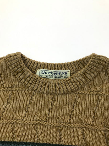【中古品】【メンズ】 BURBERRYS バーバリーズ GOLF DESIGN KNIT ゴルフ デザイン ニット 146-260531-na-16-tagh サイズ：42 カラー：ブラウン系 万代Net店