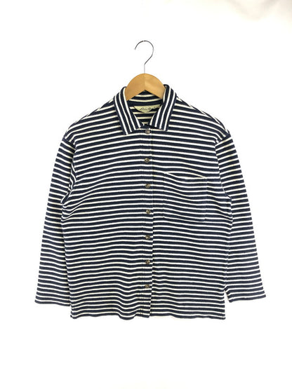 【中古品】【メンズ】 EDDIE BAUER エディー バウアー 90'S SUMMER KNIT BORDER SHIRT 90年代 サマーニット ボーダー シャツ 長袖シャツ 146-260531-na-18-tagh サイズ：XS カラー：ネイビー/ホワイト 万代Net店
