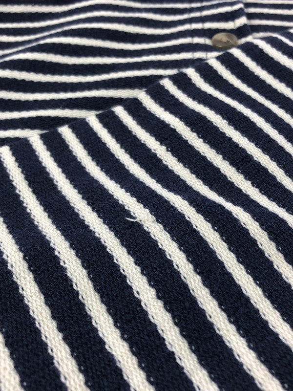 【中古品】【メンズ】 EDDIE BAUER エディー バウアー 90'S SUMMER KNIT BORDER SHIRT 90年代 サマーニット ボーダー シャツ 長袖シャツ 146-260531-na-18-tagh サイズ：XS カラー：ネイビー/ホワイト 万代Net店