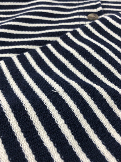 【中古品】【メンズ】 EDDIE BAUER エディー バウアー 90'S SUMMER KNIT BORDER SHIRT 90年代 サマーニット ボーダー シャツ 長袖シャツ 146-260531-na-18-tagh サイズ：XS カラー：ネイビー/ホワイト 万代Net店