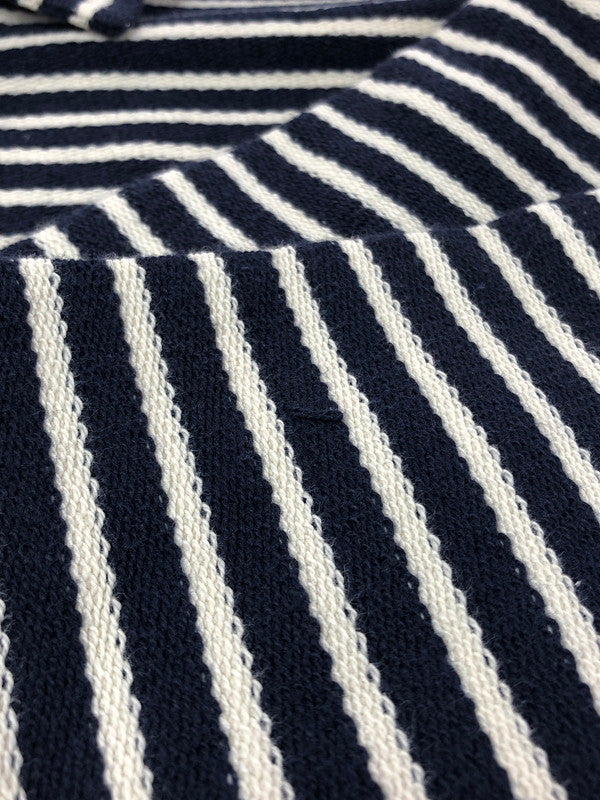 【中古品】【メンズ】 EDDIE BAUER エディー バウアー 90'S SUMMER KNIT BORDER SHIRT 90年代 サマーニット ボーダー シャツ 長袖シャツ 146-260531-na-18-tagh サイズ：XS カラー：ネイビー/ホワイト 万代Net店