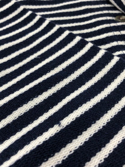 【中古品】【メンズ】 EDDIE BAUER エディー バウアー 90'S SUMMER KNIT BORDER SHIRT 90年代 サマーニット ボーダー シャツ 長袖シャツ 146-260531-na-18-tagh サイズ：XS カラー：ネイビー/ホワイト 万代Net店