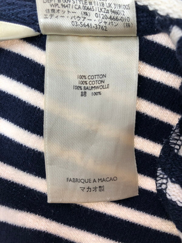 【中古品】【メンズ】 EDDIE BAUER エディー バウアー 90'S SUMMER KNIT BORDER SHIRT 90年代 サマーニット ボーダー シャツ 長袖シャツ 146-260531-na-18-tagh サイズ：XS カラー：ネイビー/ホワイト 万代Net店