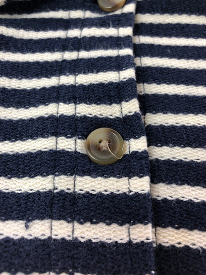 【中古品】【メンズ】 EDDIE BAUER エディー バウアー 90'S SUMMER KNIT BORDER SHIRT 90年代 サマーニット ボーダー シャツ 長袖シャツ 146-260531-na-18-tagh サイズ：XS カラー：ネイビー/ホワイト 万代Net店