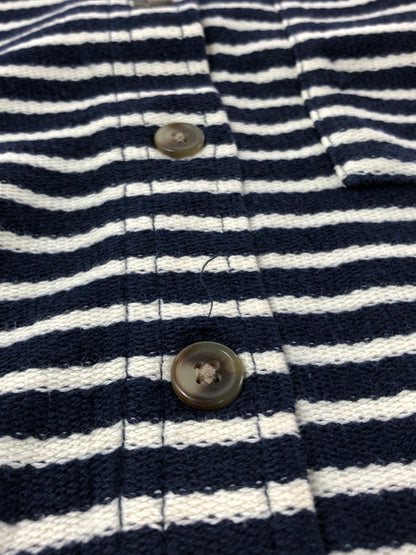 【中古品】【メンズ】 EDDIE BAUER エディー バウアー 90'S SUMMER KNIT BORDER SHIRT 90年代 サマーニット ボーダー シャツ 長袖シャツ 146-260531-na-18-tagh サイズ：XS カラー：ネイビー/ホワイト 万代Net店