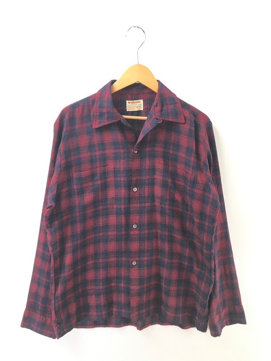 【現状渡し品】【メンズ】 MCGREGOR SCOTSET マックレガー スコットセット CHECK SHIRT チェック シャツ 衿芯 長袖シャツ トップス 146-260607-rt-09-tagh サイズ：15-15.5 カラー：レッド 万代Net店