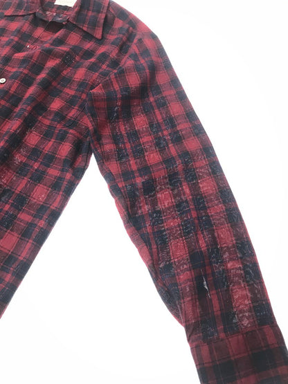 【現状渡し品】【メンズ】 MCGREGOR SCOTSET マックレガー スコットセット CHECK SHIRT チェック シャツ 衿芯 長袖シャツ トップス 146-260607-rt-09-tagh サイズ：15-15.5 カラー：レッド 万代Net店
