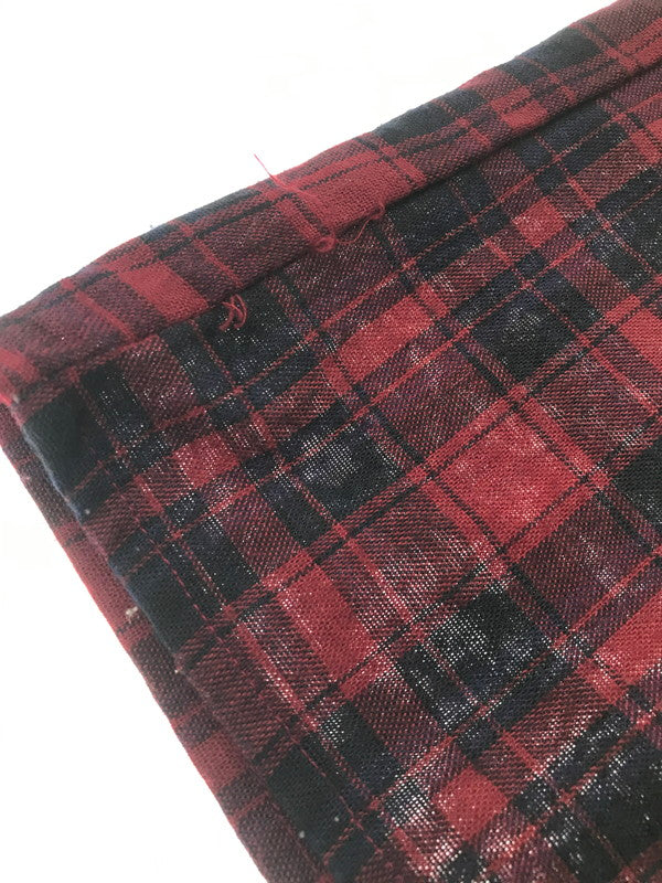 【現状渡し品】【メンズ】 MCGREGOR SCOTSET マックレガー スコットセット CHECK SHIRT チェック シャツ 衿芯 長袖シャツ トップス 146-260607-rt-09-tagh サイズ：15-15.5 カラー：レッド 万代Net店