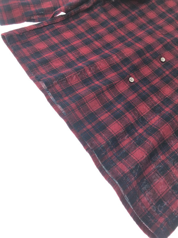 【現状渡し品】【メンズ】 MCGREGOR SCOTSET マックレガー スコットセット CHECK SHIRT チェック シャツ 衿芯 長袖シャツ トップス 146-260607-rt-09-tagh サイズ：15-15.5 カラー：レッド 万代Net店