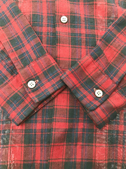 【現状渡し品】【メンズ】 MCGREGOR SCOTSET マックレガー スコットセット CHECK SHIRT チェック シャツ 衿芯 長袖シャツ トップス 146-260607-rt-09-tagh サイズ：15-15.5 カラー：レッド 万代Net店