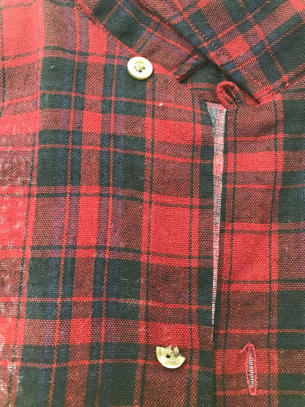 【現状渡し品】【メンズ】 MCGREGOR SCOTSET マックレガー スコットセット CHECK SHIRT チェック シャツ 衿芯 長袖シャツ トップス 146-260607-rt-09-tagh サイズ：15-15.5 カラー：レッド 万代Net店
