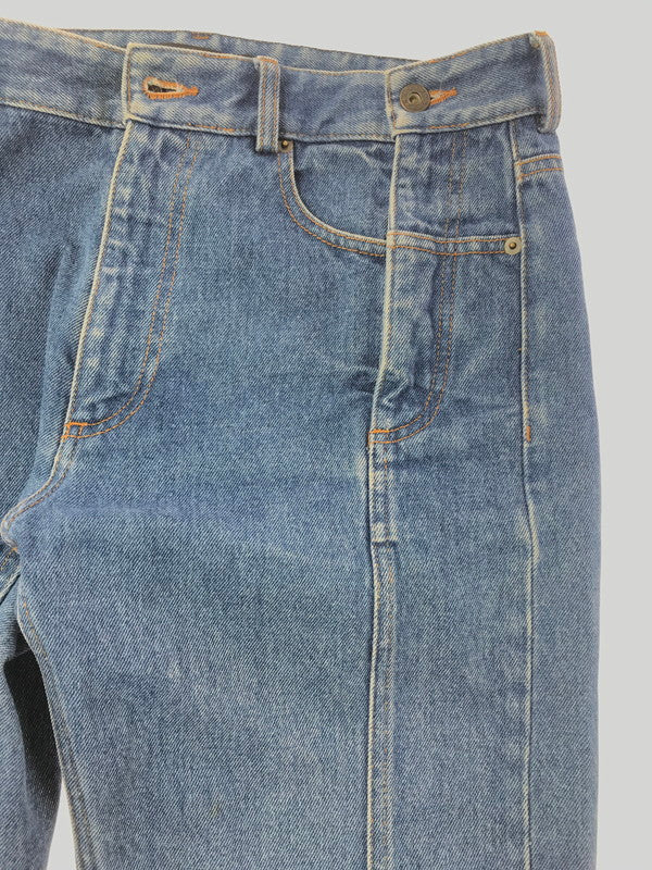 【中古品】【メンズ】 Y PROJECT ワイ プロジェクト 18SS ASYMMETRY DENIM PANTS アシンメトリー デニムパンツ ジーンズ ボトムス 152-260603-rt-12-tagh サイズ：M カラー：インディゴ 万代Net店