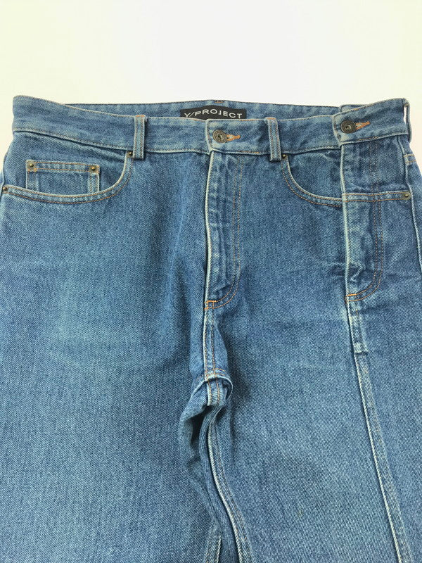 【中古品】【メンズ】 Y PROJECT ワイ プロジェクト 18SS ASYMMETRY DENIM PANTS アシンメトリー デニムパンツ ジーンズ ボトムス 152-260603-rt-12-tagh サイズ：M カラー：インディゴ 万代Net店