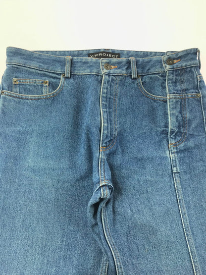 【中古品】【メンズ】 Y PROJECT ワイ プロジェクト 18SS ASYMMETRY DENIM PANTS アシンメトリー デニムパンツ ジーンズ ボトムス 152-260603-rt-12-tagh サイズ：M カラー：インディゴ 万代Net店