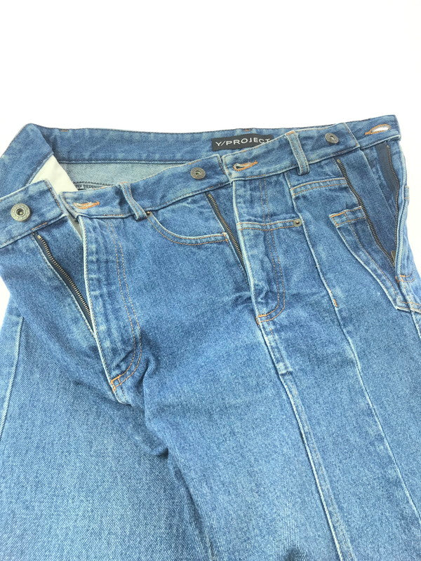【中古品】【メンズ】 Y PROJECT ワイ プロジェクト 18SS ASYMMETRY DENIM PANTS アシンメトリー デニムパンツ ジーンズ ボトムス 152-260603-rt-12-tagh サイズ：M カラー：インディゴ 万代Net店