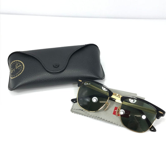 【中古品】【メンズ】 RAY-BAN レイバン CLUBMASTER METAL RB3716 クラブマスター メタル サングラス アイウェア アクセサリー 203-260608-na-04-tagh サイズ：51ロ21 145 カラー：ブラック/ゴールド 万代Net店