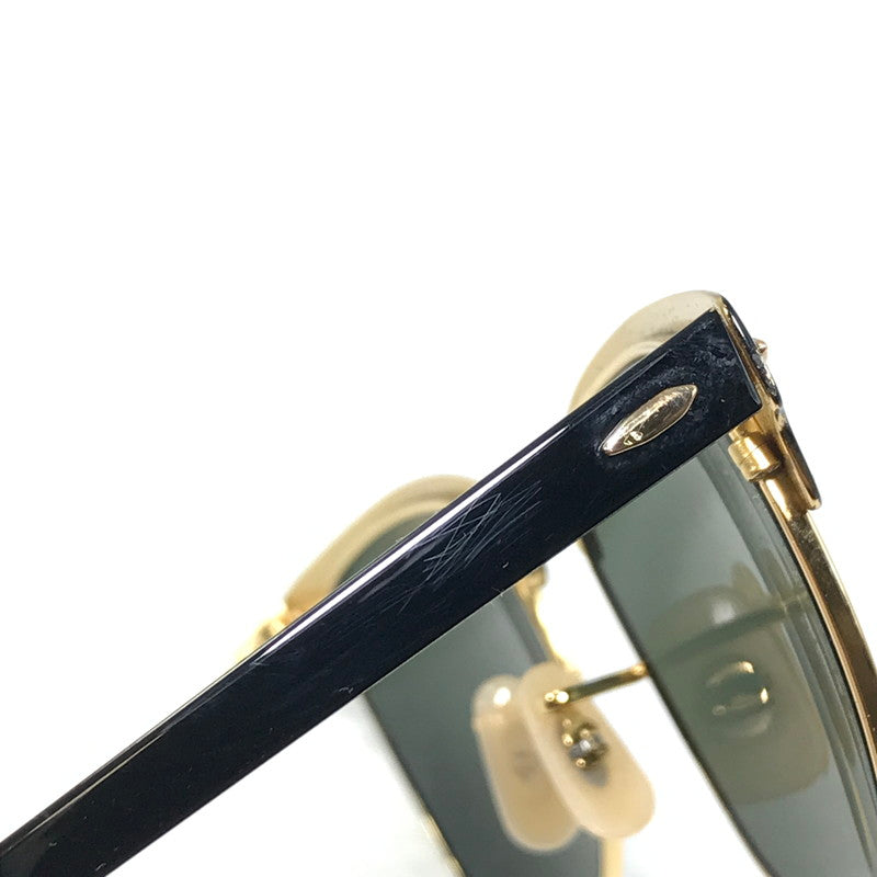 【中古品】【メンズ】 RAY-BAN レイバン CLUBMASTER METAL RB3716 クラブマスター メタル サングラス アイウェア アクセサリー 203-260608-na-04-tagh サイズ：51ロ21 145 カラー：ブラック/ゴールド 万代Net店