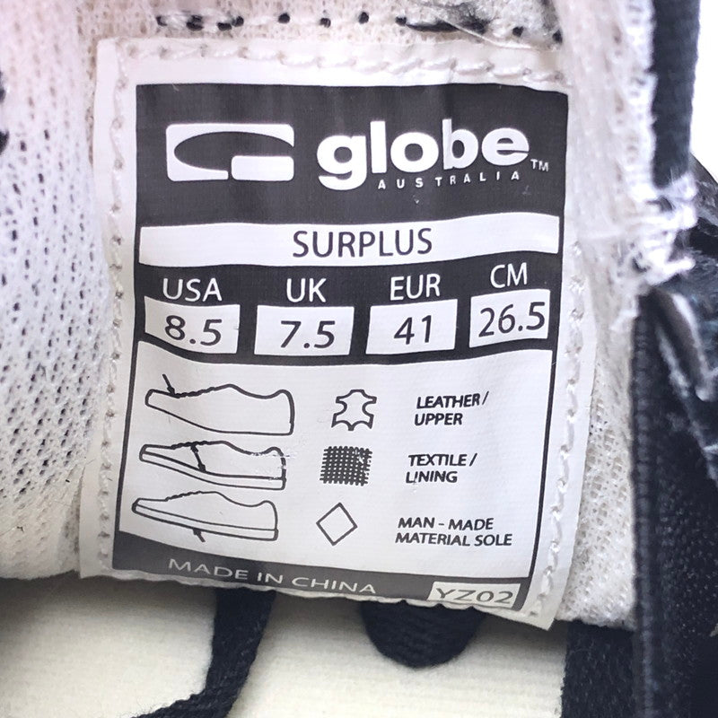 【中古品】【メンズ】 GLOBE グローブ SURPLUS サープラス スニーカー 靴 162-260605-na-13-tagh サイズ：26.5cm US 8.5 カラー：BLACK CREAM MONTANO 万代Net店