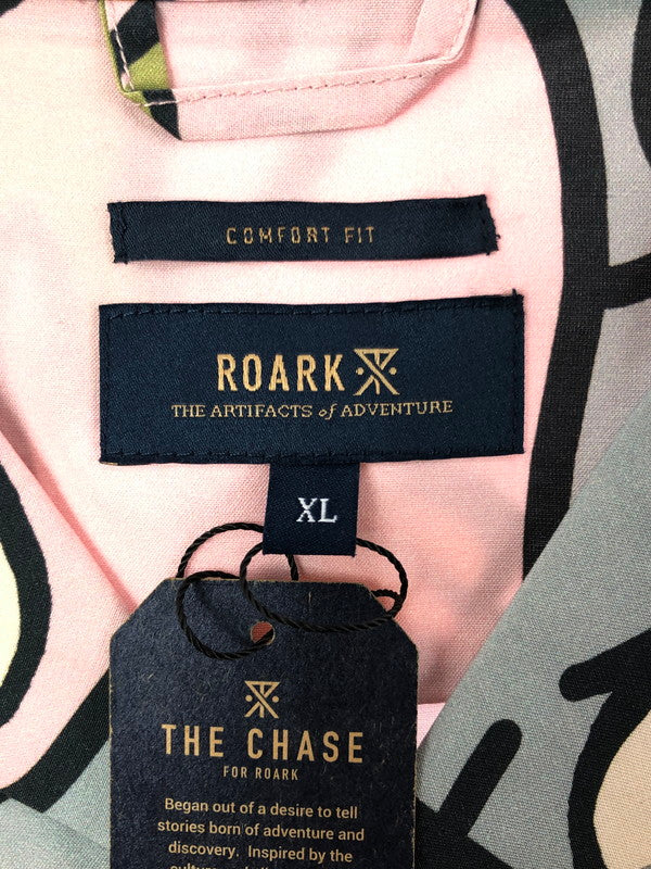 【中古美品】【メンズ】 ROARK REVIVAL ロアークリバイバル S/S WOVEN - COMFORT FIT RWJ924-PNK 半袖 総柄 シャツ 145-260531-na-19-tagh サイズ：XL カラー：マルチカラー 万代Net店