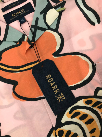 【中古美品】【メンズ】 ROARK REVIVAL ロアークリバイバル S/S WOVEN - COMFORT FIT RWJ924-PNK 半袖 総柄 シャツ 145-260531-na-19-tagh サイズ：XL カラー：マルチカラー 万代Net店