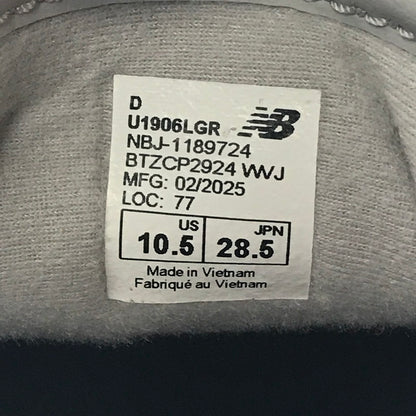 【中古美品】【メンズ】 NEW BALANCE ニューバランス U1906LGR ローファー 靴 162-260605-na-05-tagh サイズ：28.5cm US 10.5 カラー：GRAY 万代Net店