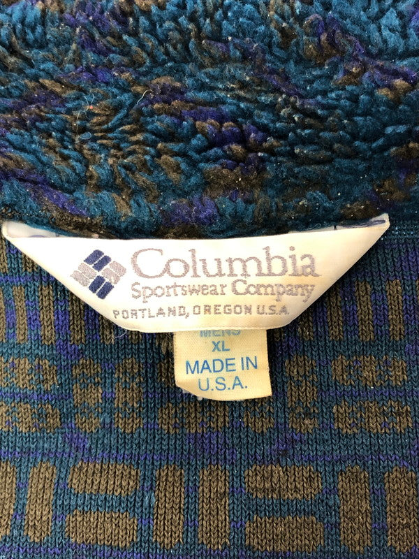 【現状渡し品】【メンズ】 COLUMBIA コロンビア 90's ALL-OVER PATTERN FLEECE JACKET 総柄 フリース ジャケット アウター 146-260607-rt-28-tagh サイズ：XL カラー：グリーン系 万代Net店