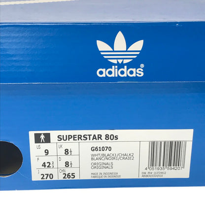 【中古品】【メンズ】 ADIDAS アディダス SUPERSTAR 80S G61070 スーパースター スニーカー 靴 161-260605-na-03-tagh サイズ：27cm US 9 カラー：WHITE/BLACK 万代Net店