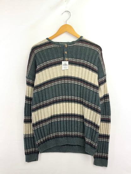 【中古品】【メンズ】 MICHAEL GERALD ミカエル ジェラルド HENRY NECK SWEATER BORDER ヘンリーネック セーター トップス 146-260913-rt-18-tagh サイズ：L カラー：ホワイト/ダークグレー 万代Net店