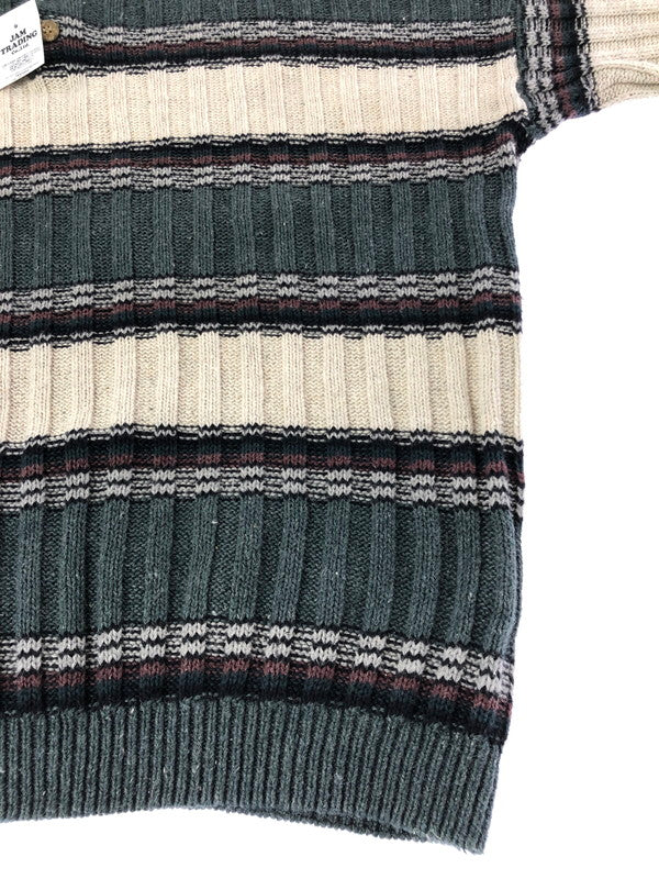 【中古品】【メンズ】 MICHAEL GERALD ミカエル ジェラルド HENRY NECK SWEATER BORDER ヘンリーネック セーター トップス 146-260913-rt-18-tagh サイズ：L カラー：ホワイト/ダークグレー 万代Net店