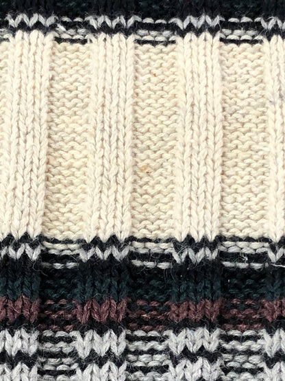 【中古品】【メンズ】 MICHAEL GERALD ミカエル ジェラルド HENRY NECK SWEATER BORDER ヘンリーネック セーター トップス 146-260913-rt-18-tagh サイズ：L カラー：ホワイト/ダークグレー 万代Net店