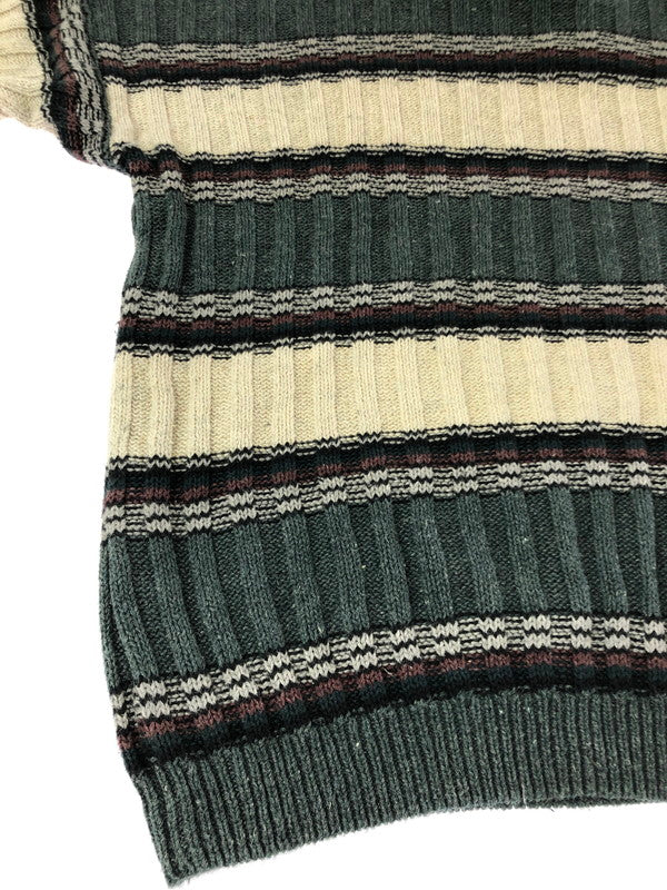 【中古品】【メンズ】 MICHAEL GERALD ミカエル ジェラルド HENRY NECK SWEATER BORDER ヘンリーネック セーター トップス 146-260913-rt-18-tagh サイズ：L カラー：ホワイト/ダークグレー 万代Net店
