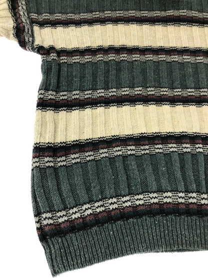 【中古品】【メンズ】 MICHAEL GERALD ミカエル ジェラルド HENRY NECK SWEATER BORDER ヘンリーネック セーター トップス 146-260913-rt-18-tagh サイズ：L カラー：ホワイト/ダークグレー 万代Net店