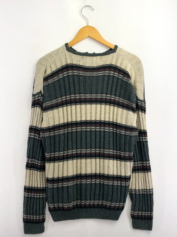 【中古品】【メンズ】 MICHAEL GERALD ミカエル ジェラルド HENRY NECK SWEATER BORDER ヘンリーネック セーター トップス 146-260913-rt-18-tagh サイズ：L カラー：ホワイト/ダークグレー 万代Net店