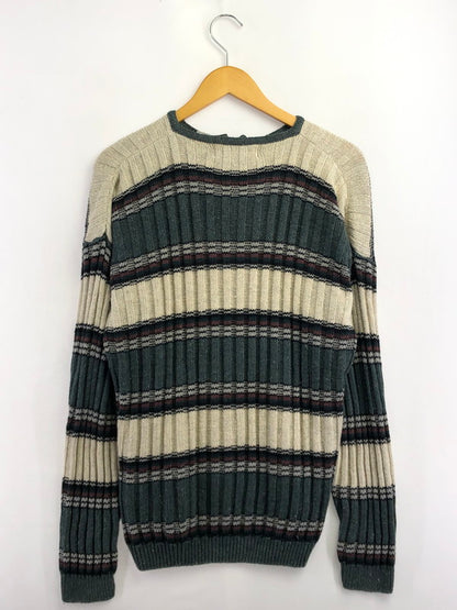 【中古品】【メンズ】 MICHAEL GERALD ミカエル ジェラルド HENRY NECK SWEATER BORDER ヘンリーネック セーター トップス 146-260913-rt-18-tagh サイズ：L カラー：ホワイト/ダークグレー 万代Net店
