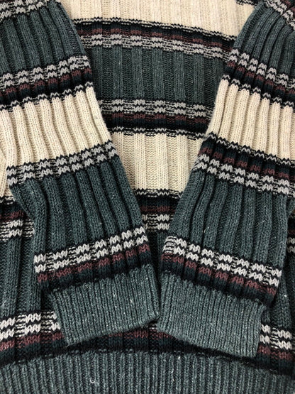 【中古品】【メンズ】 MICHAEL GERALD ミカエル ジェラルド HENRY NECK SWEATER BORDER ヘンリーネック セーター トップス 146-260913-rt-18-tagh サイズ：L カラー：ホワイト/ダークグレー 万代Net店