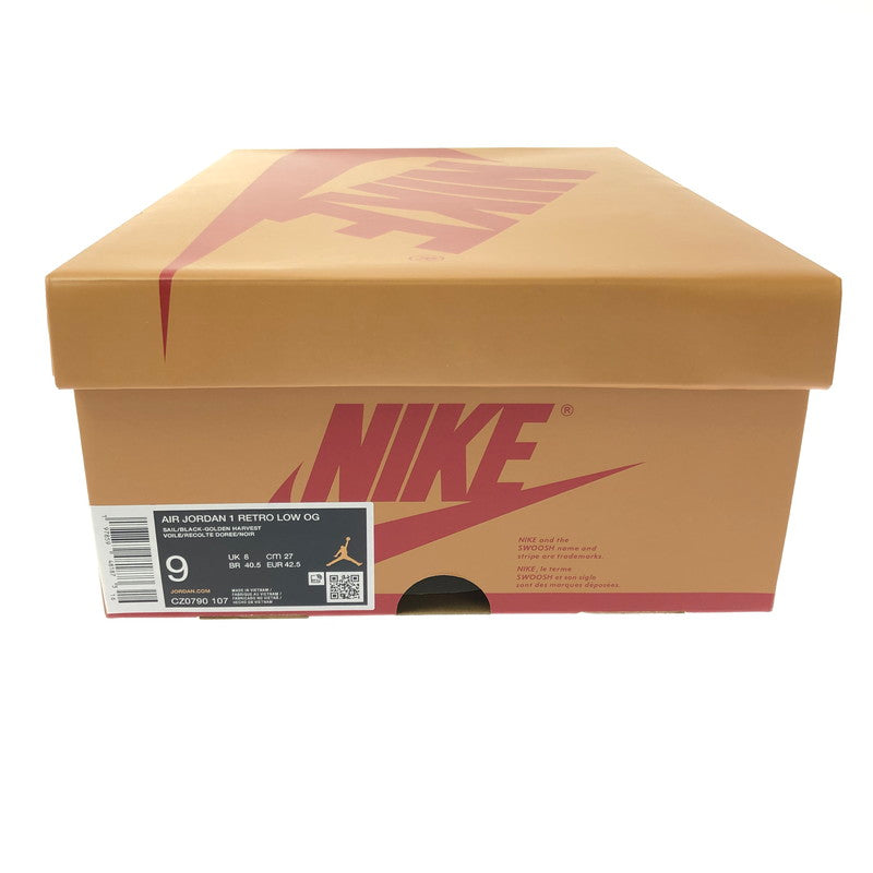 【中古品】【メンズ】 NIKE ナイキ AIR JORDAN 1 LOW OG CZ0790-107 エアジョーダン 1 ロー オリジナル スニーカー 靴 160-260608-ty-06-tagh サイズ：27cm US9 カラー：ROOKIE OF THE YEAR SAIL/BLACK GOLDEN HARVEST 万代Net店