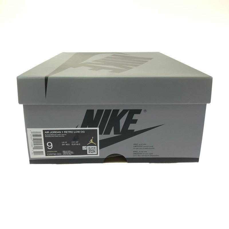 【中古品】【メンズ】 NIKE ナイキ AIR JORDAN 1 RETRO LOW OG CZ0790-003 エアジョーダン 1 レトロ ロー オリジナル スニーカー 靴 160-260608-ty-05-tagh サイズ：27cm US9 カラー：SHADOW BLACK/MEDEIUM GREY WHITE 万代Net店
