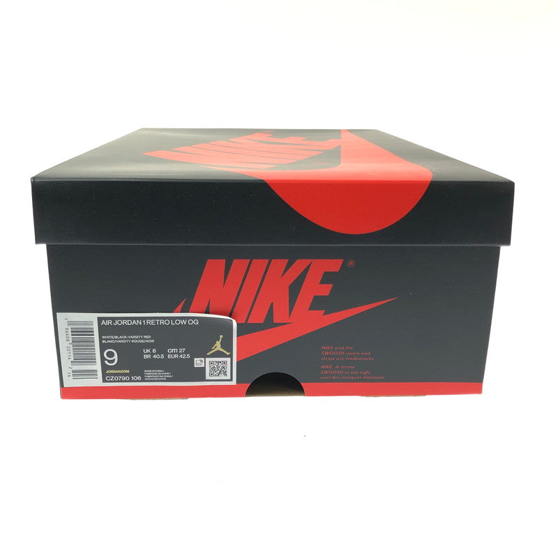 【中古品】【メンズ】 NIKE ナイキ AIR JORDAN 1 RETRO LOW OG CZ0790-106 エアジョーダン 1 レトロ ロー オリジナル スニーカー 靴 160-260608-ty-01-tagh サイズ：27cm US9 カラー：WHITE/BLACK VARSITY RED 万代Net店