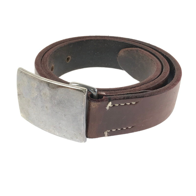 【現状渡し品】【メンズ】 THE FLAT HEAD PLATE BUCKLE BELT プレート バックル レザーベルト 服飾小物 アクセサリー 205-260701-na-08-tagh カラー：ブラウン 万代Net店