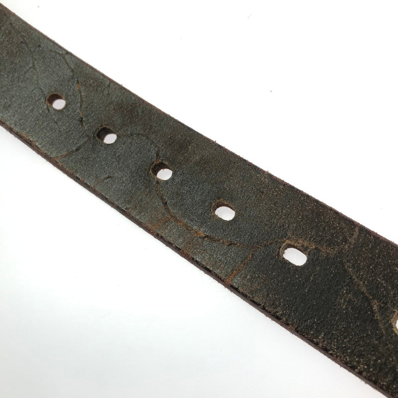【現状渡し品】【メンズ】 THE FLAT HEAD PLATE BUCKLE BELT プレート バックル レザーベルト 服飾小物 アクセサリー 205-260701-na-08-tagh カラー：ブラウン 万代Net店