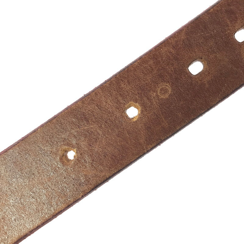 【現状渡し品】【メンズ】 THE FLAT HEAD PLATE BUCKLE BELT プレート バックル レザーベルト 服飾小物 アクセサリー 205-260701-na-08-tagh カラー：ブラウン 万代Net店
