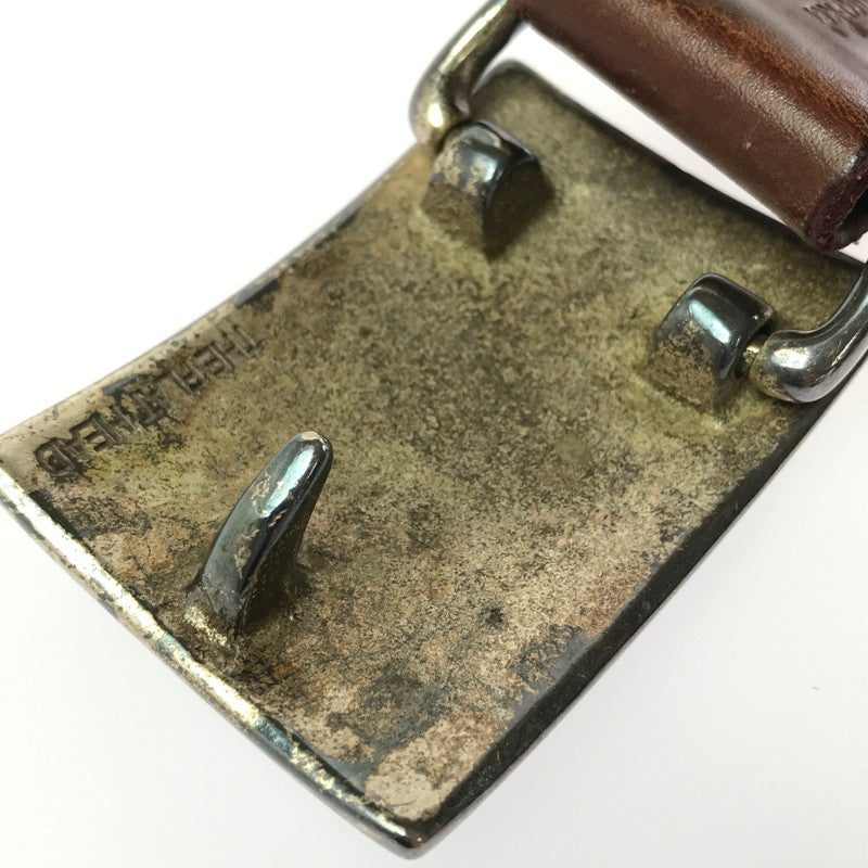 【現状渡し品】【メンズ】 THE FLAT HEAD PLATE BUCKLE BELT プレート バックル レザーベルト 服飾小物 アクセサリー 205-260701-na-08-tagh カラー：ブラウン 万代Net店