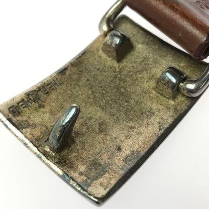 【現状渡し品】【メンズ】 THE FLAT HEAD PLATE BUCKLE BELT プレート バックル レザーベルト 服飾小物 アクセサリー 205-260701-na-08-tagh カラー：ブラウン 万代Net店