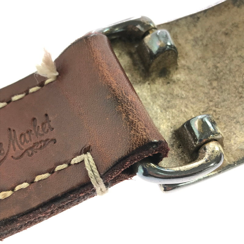 【現状渡し品】【メンズ】 THE FLAT HEAD PLATE BUCKLE BELT プレート バックル レザーベルト 服飾小物 アクセサリー 205-260701-na-08-tagh カラー：ブラウン 万代Net店