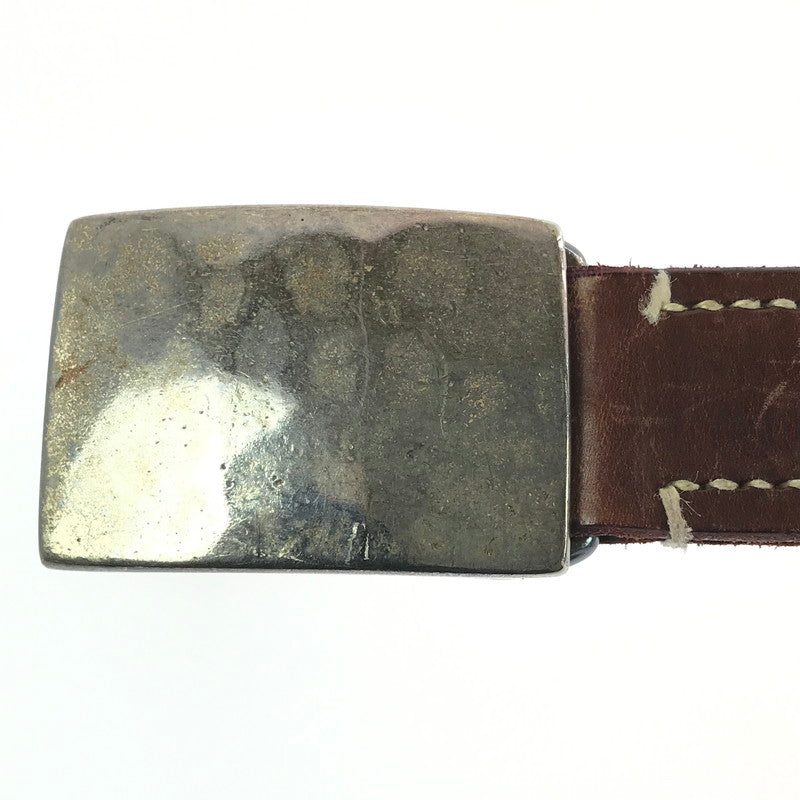 【現状渡し品】【メンズ】 THE FLAT HEAD PLATE BUCKLE BELT プレート バックル レザーベルト 服飾小物 アクセサリー 205-260701-na-08-tagh カラー：ブラウン 万代Net店