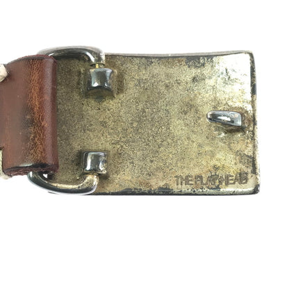 【現状渡し品】【メンズ】 THE FLAT HEAD PLATE BUCKLE BELT プレート バックル レザーベルト 服飾小物 アクセサリー 205-260701-na-08-tagh カラー：ブラウン 万代Net店