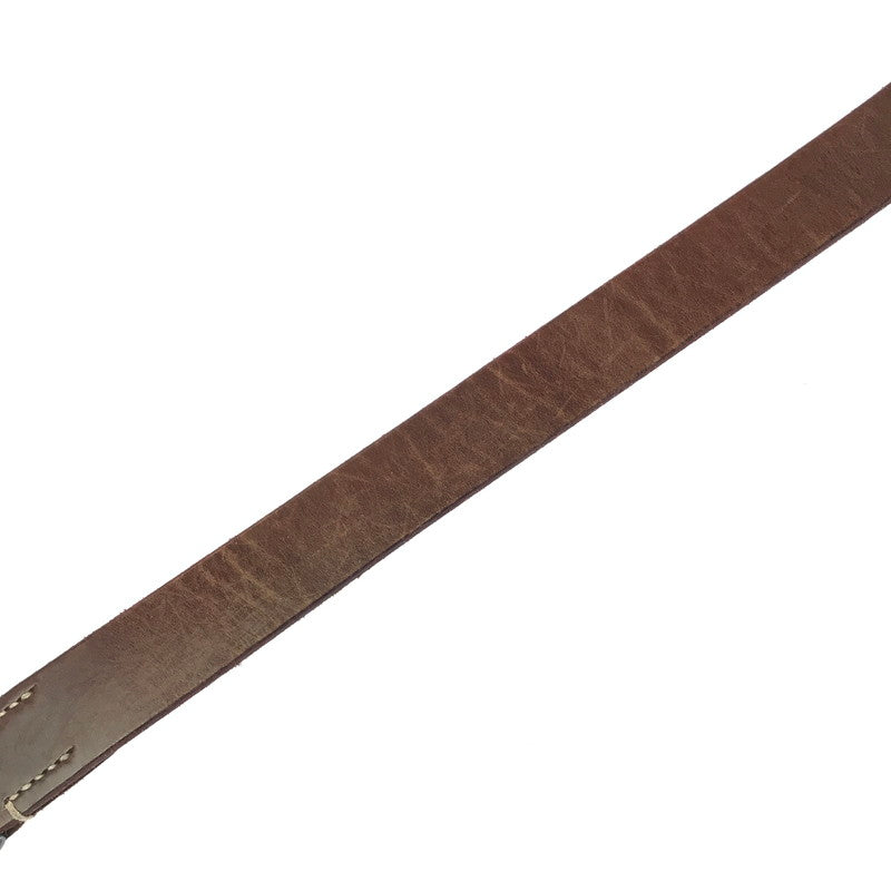 【現状渡し品】【メンズ】 THE FLAT HEAD PLATE BUCKLE BELT プレート バックル レザーベルト 服飾小物 アクセサリー 205-260701-na-08-tagh カラー：ブラウン 万代Net店