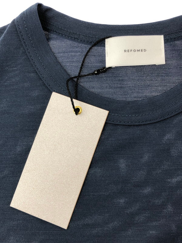 【中古美品】【メンズ】 REFOMED リフォメッド WOOL BASE RECU-YN01 ウール ベース 半袖Tシャツ トップス 140-260605-rt-06-tagh サイズ：174 カラー：ネイビー 万代Net店