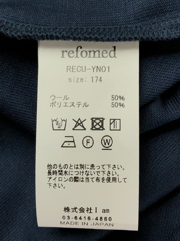【中古美品】【メンズ】 REFOMED リフォメッド WOOL BASE RECU-YN01 ウール ベース 半袖Tシャツ トップス 140-260605-rt-06-tagh サイズ：174 カラー：ネイビー 万代Net店